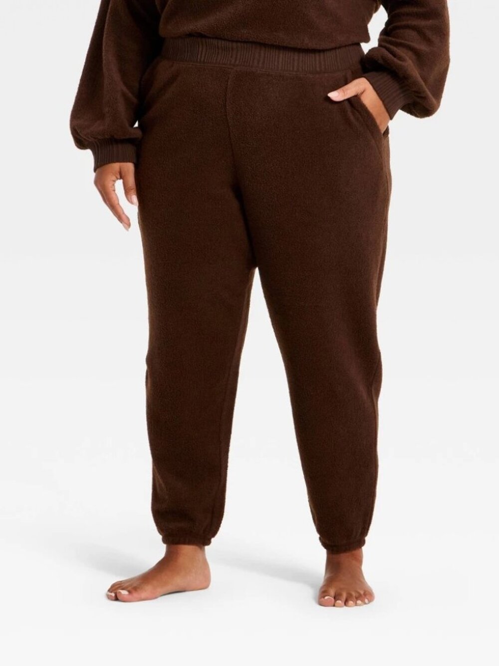 Auden Lounge Jogger Pants XXL Brown Soft Cozy Elastic Waist Pocket NEW NWT